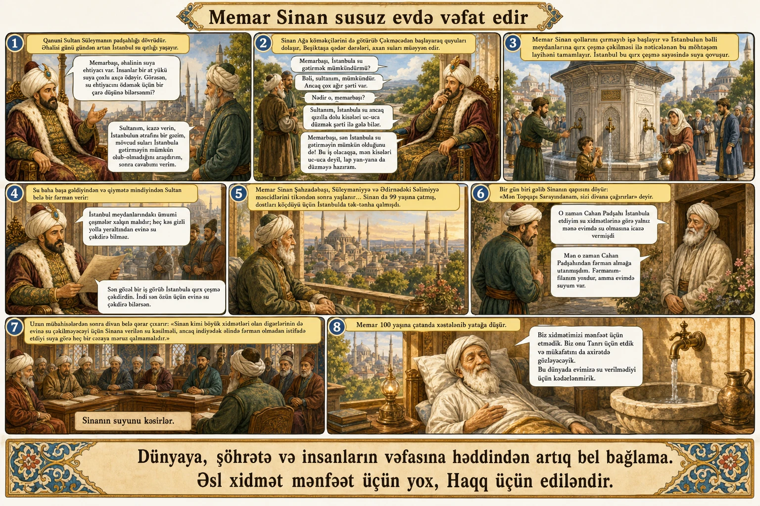 Memar Sinan susuz evdə vəfat edir illüstrasiyası