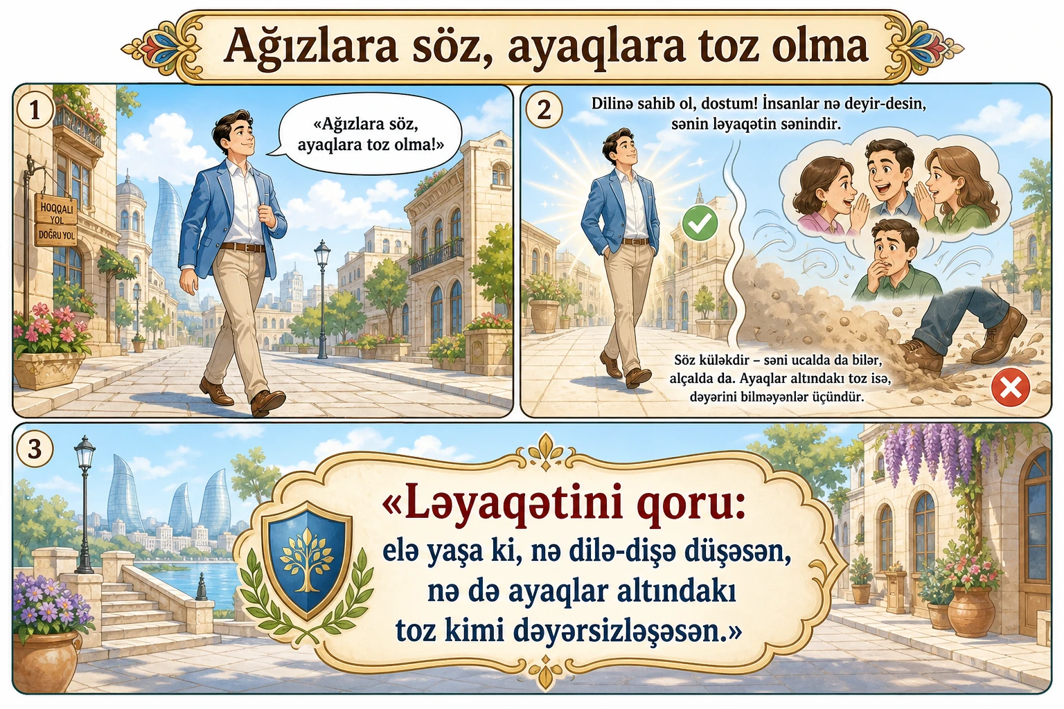 Ağızlara söz, ayaqlara toz olma illüstrasiyası