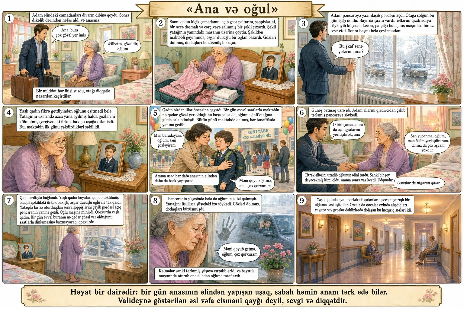 Ana və oğul illüstrasiyası