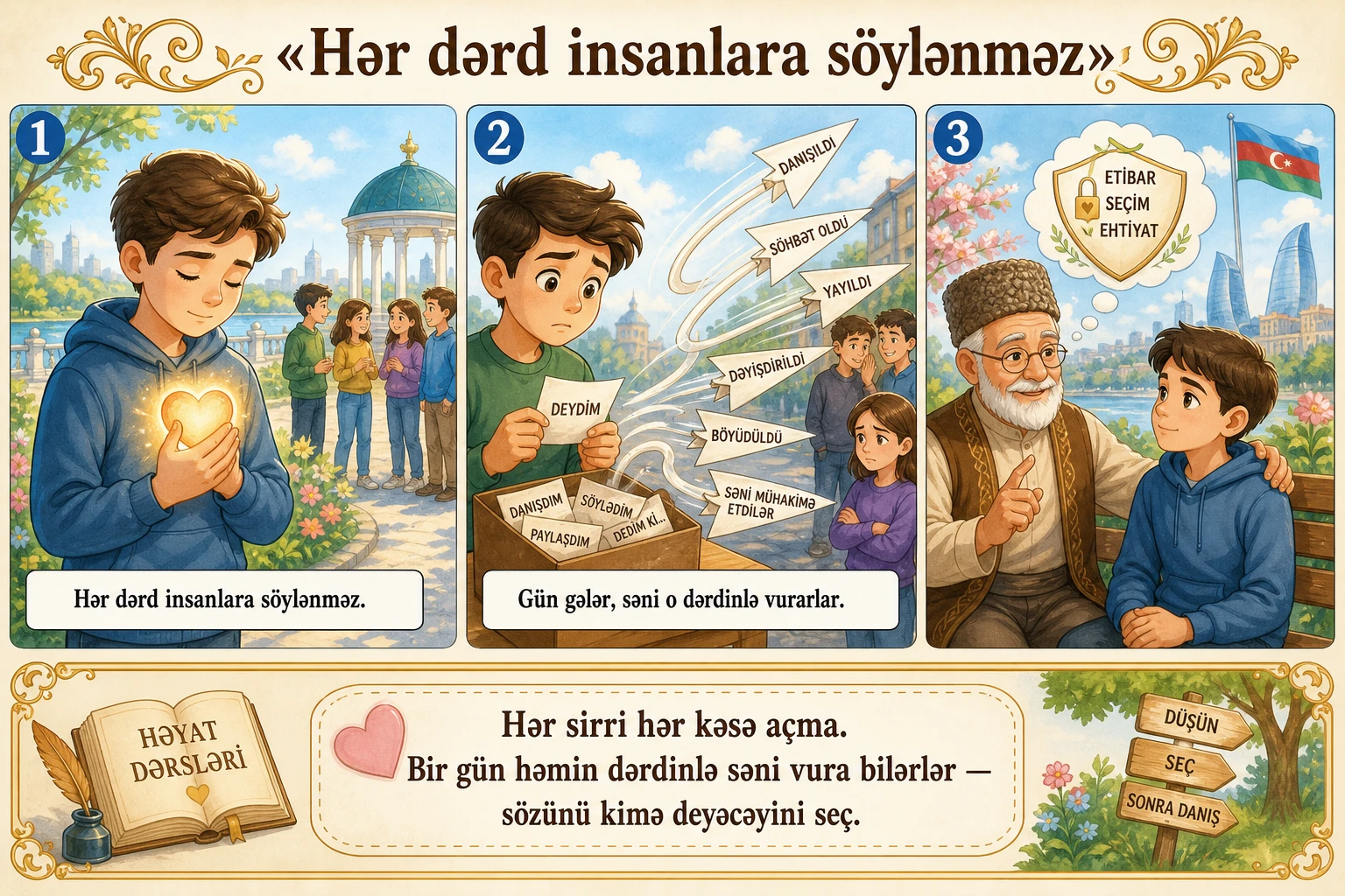 Hər dərd insanlara söylənməz illüstrasiyası