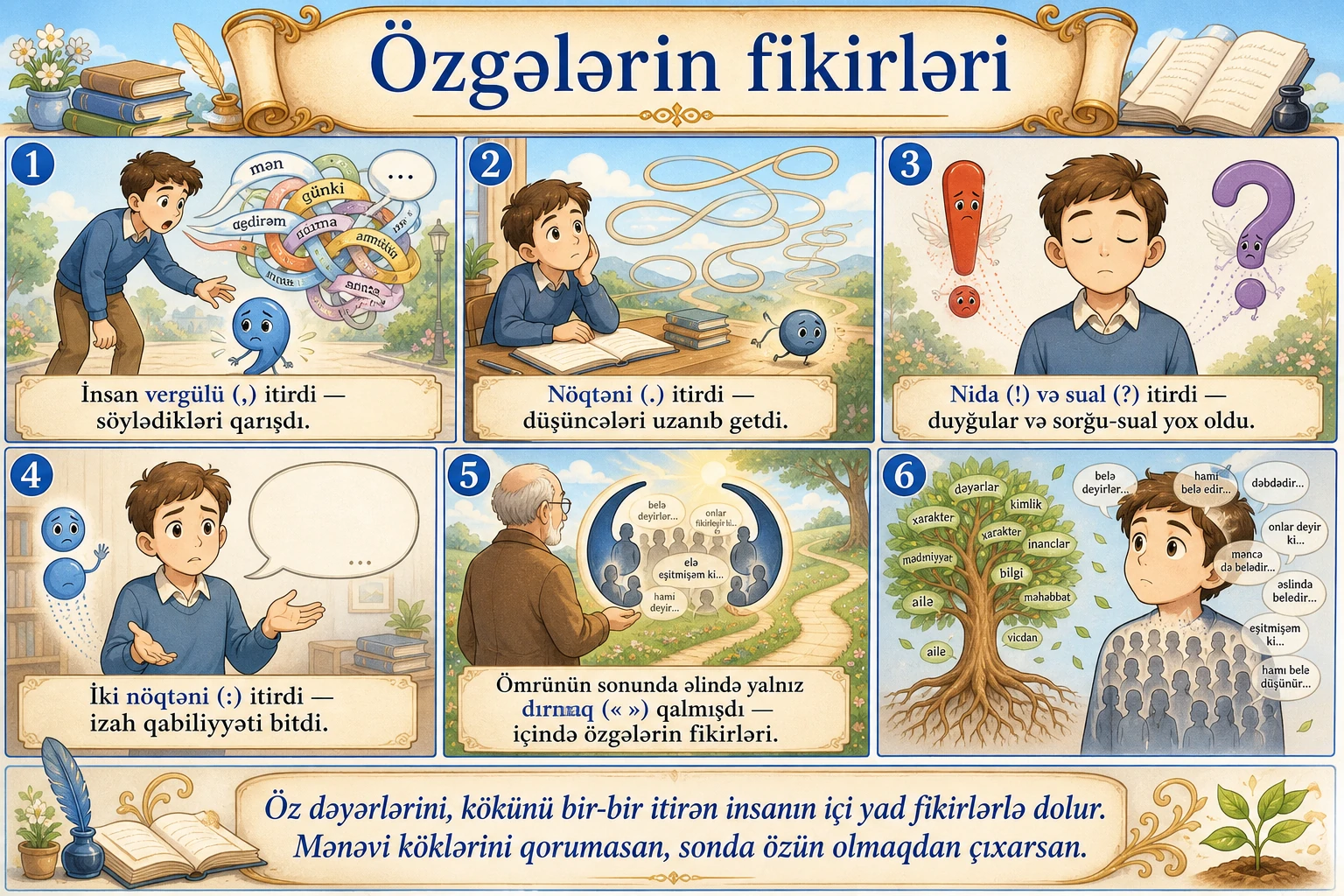 Özgələrin fikirləri illüstrasiyası