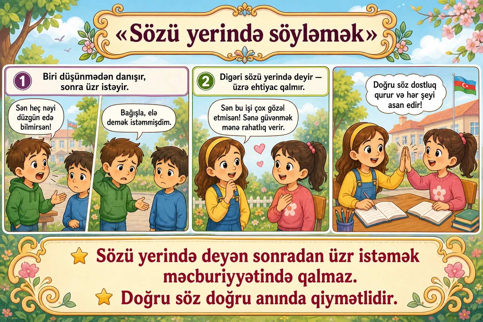Sözü yerində söyləmək illüstrasiyası
