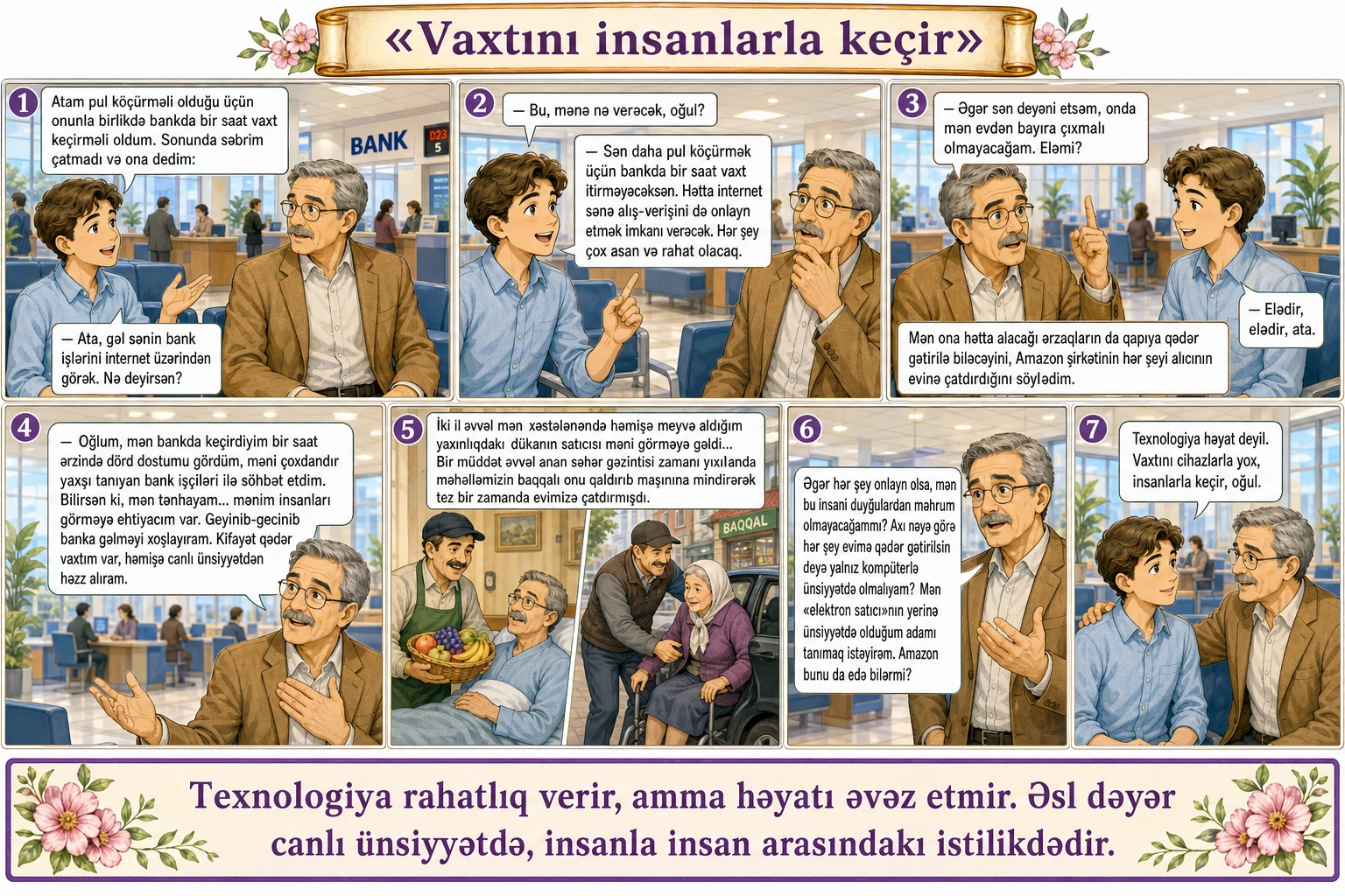 Vaxtını insanlarla keçir illüstrasiyası