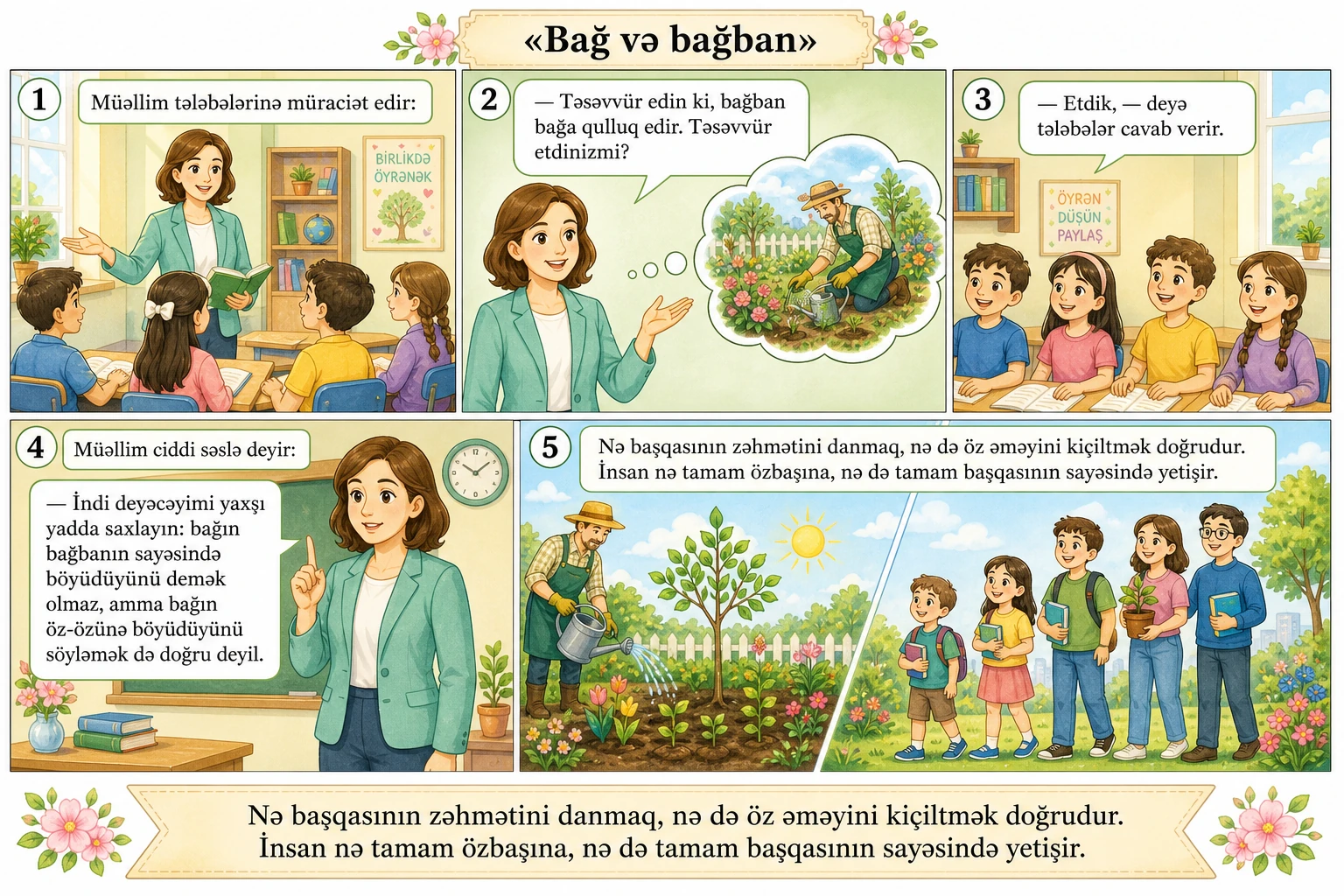Bağ və bağban illüstrasiyası