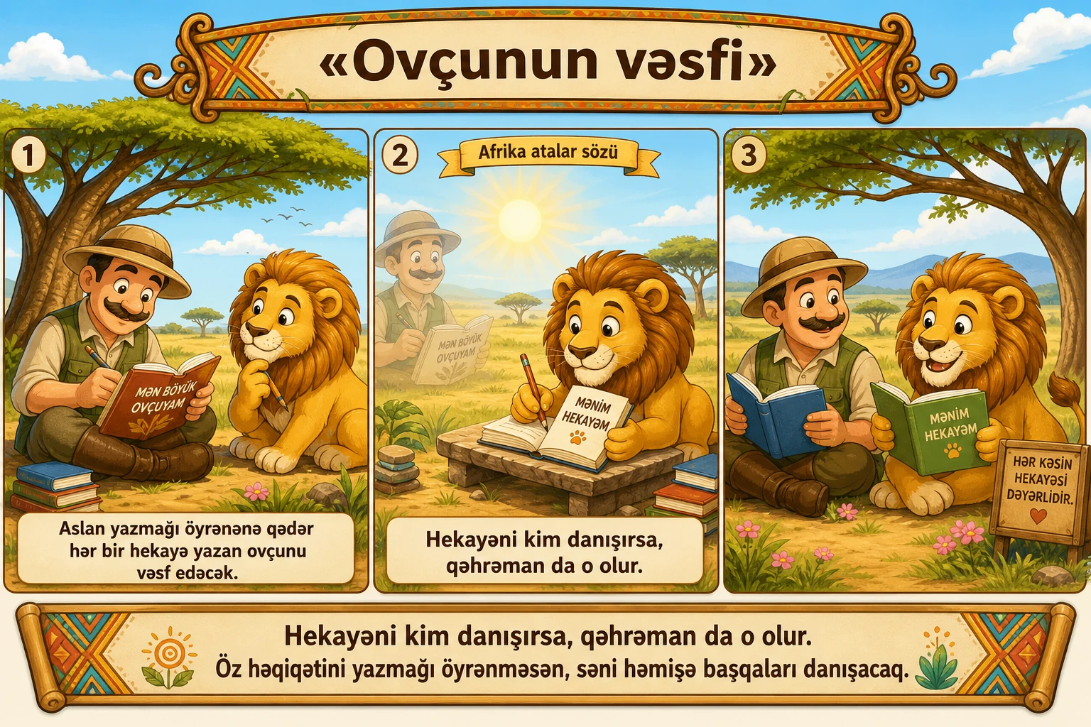 Ovçunun vəsfi illüstrasiyası