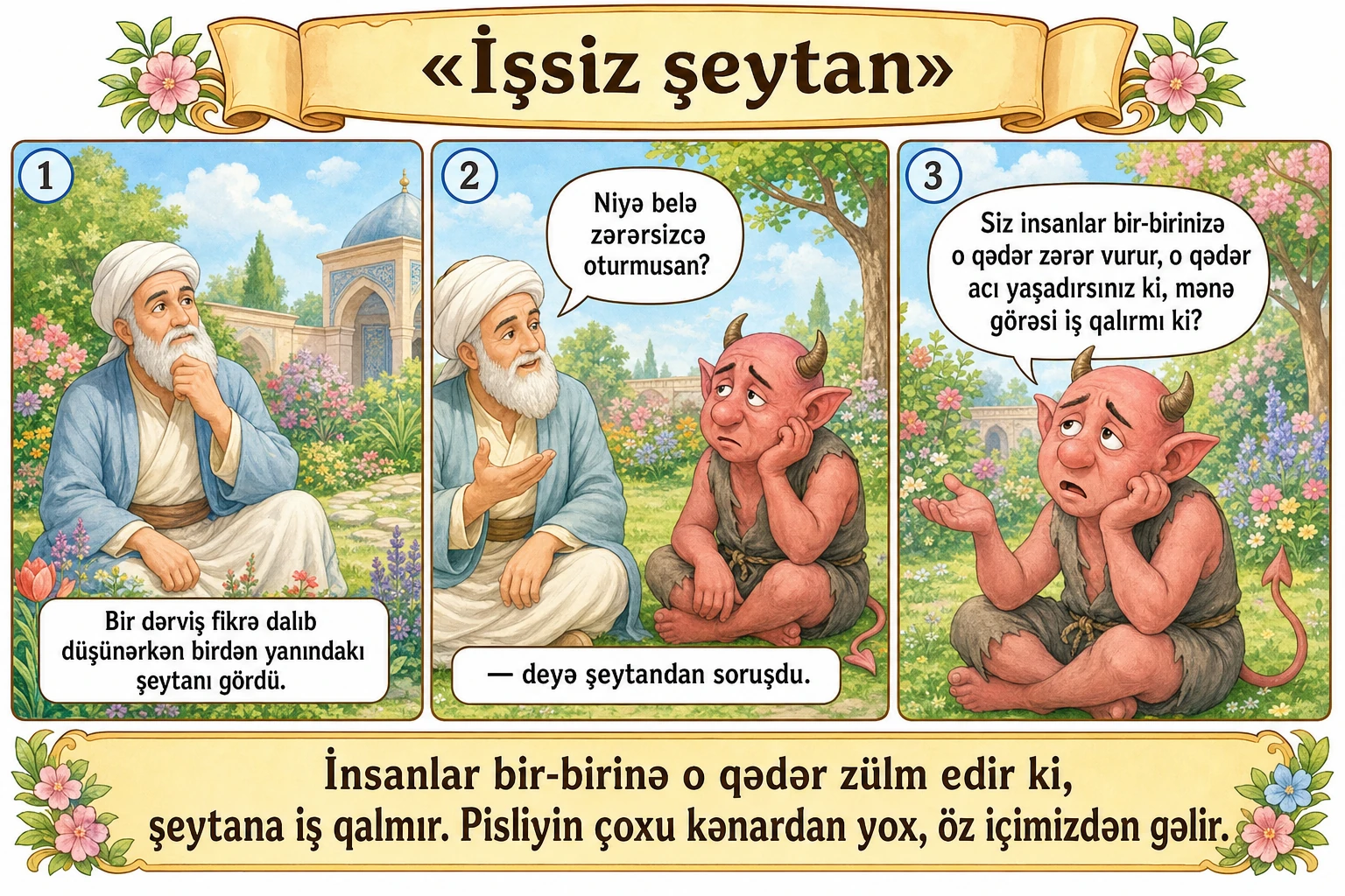İşsiz şeytan illüstrasiyası