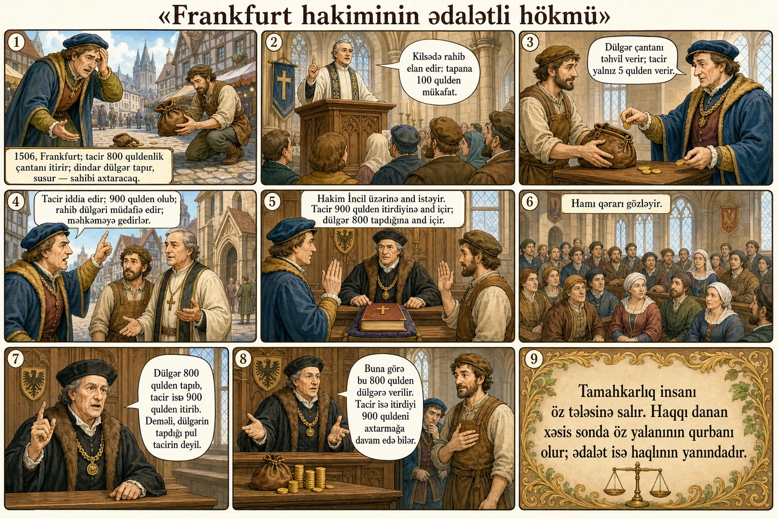 Frankfurt hakiminin ədalətli hökmü illüstrasiyası