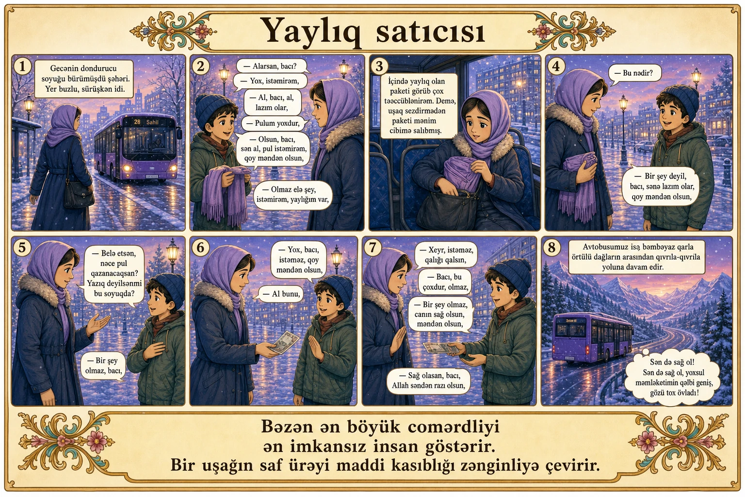 Yaylıq satıcısı illüstrasiyası