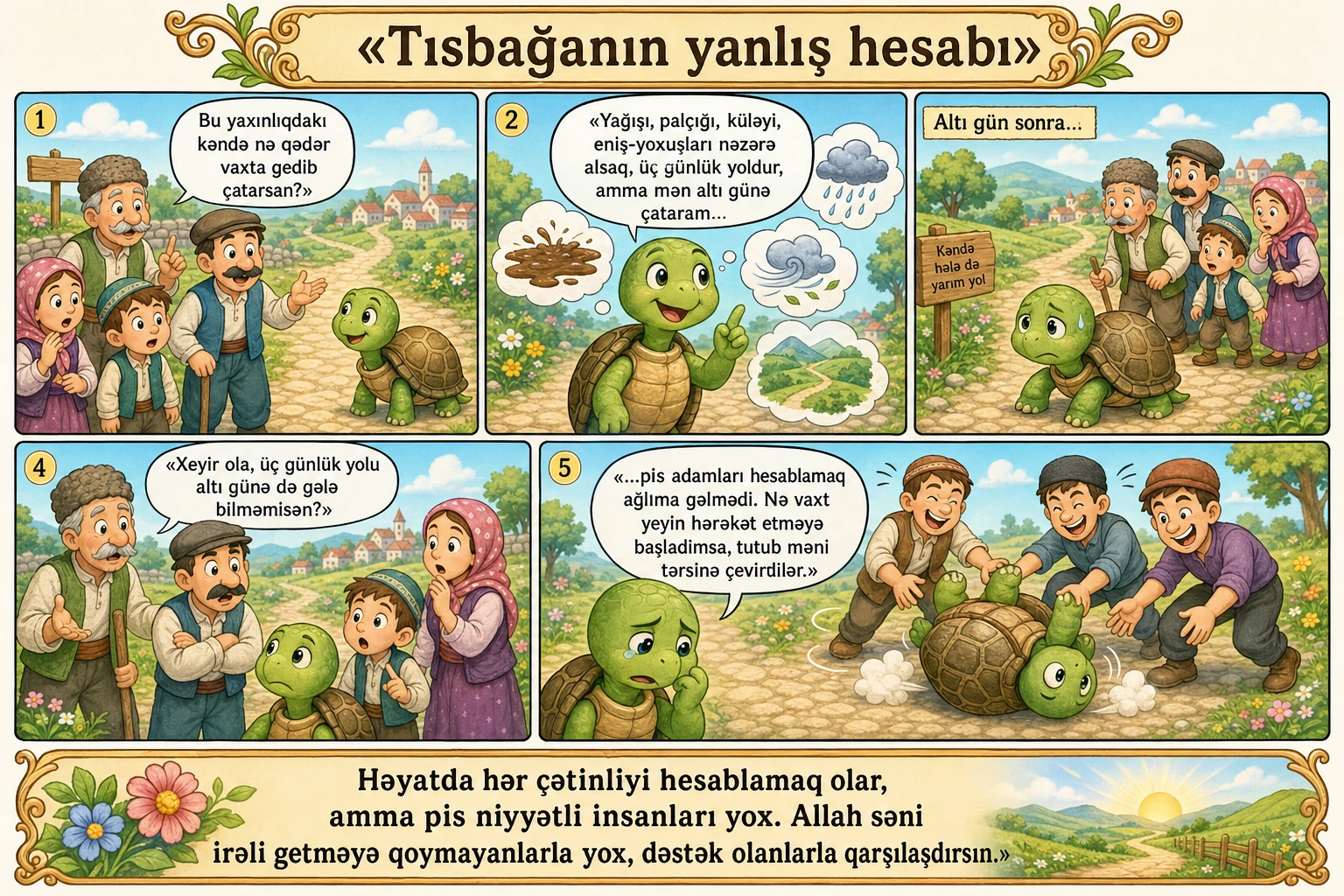 Tısbağanın yanlış hesabı illüstrasiyası