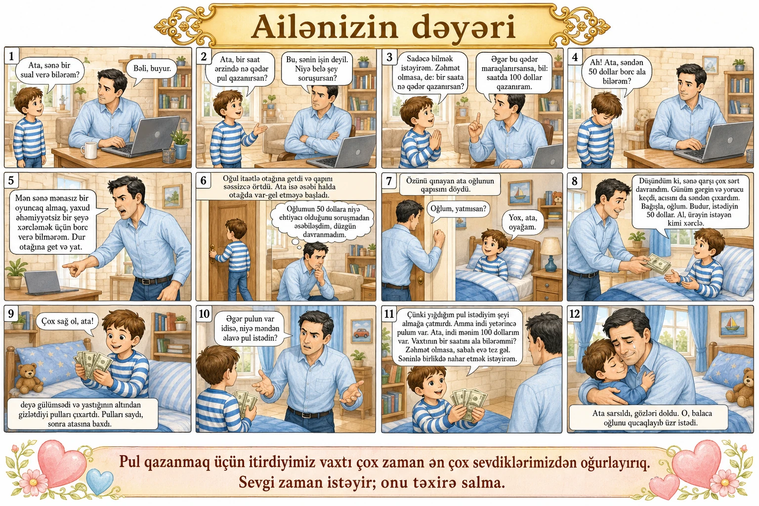 Ailənizin dəyəri illüstrasiyası