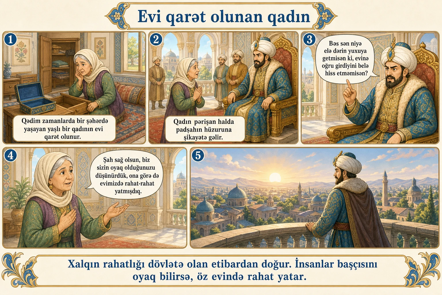 Evi qarət olunan qadın illüstrasiyası