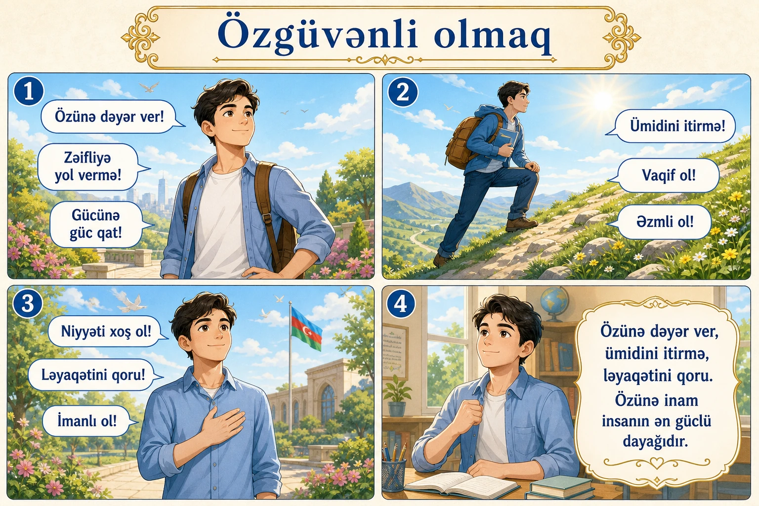 Özgüvənli olmaq illüstrasiyası