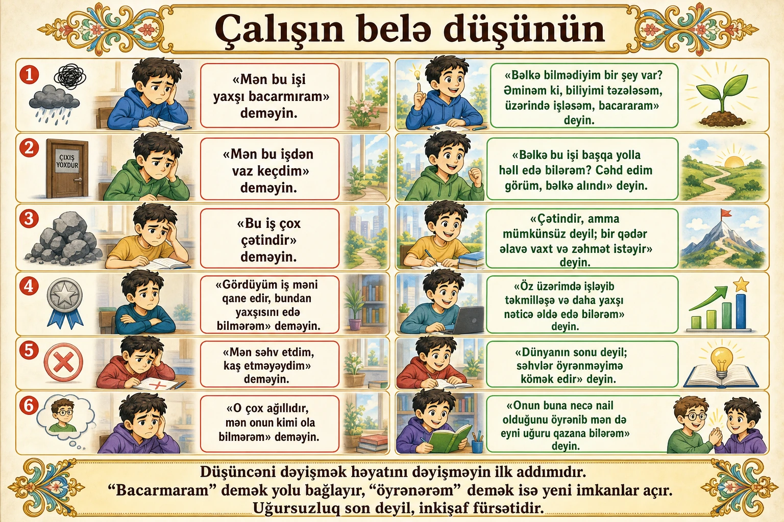 Çalışın belə düşünün illüstrasiyası