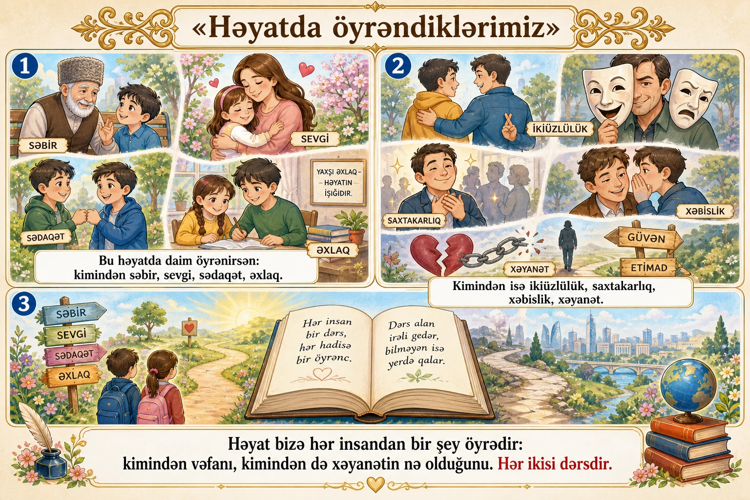 Həyatda öyrəndiklərimiz illüstrasiyası