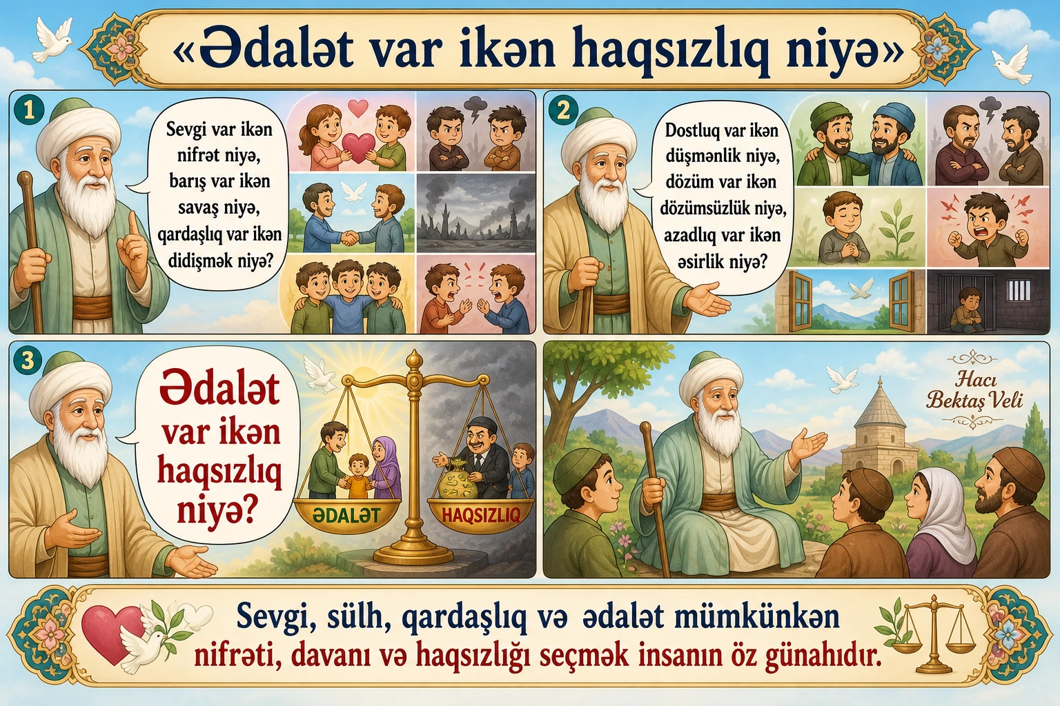 Ədalət var ikən haqsızlıq niyə illüstrasiyası