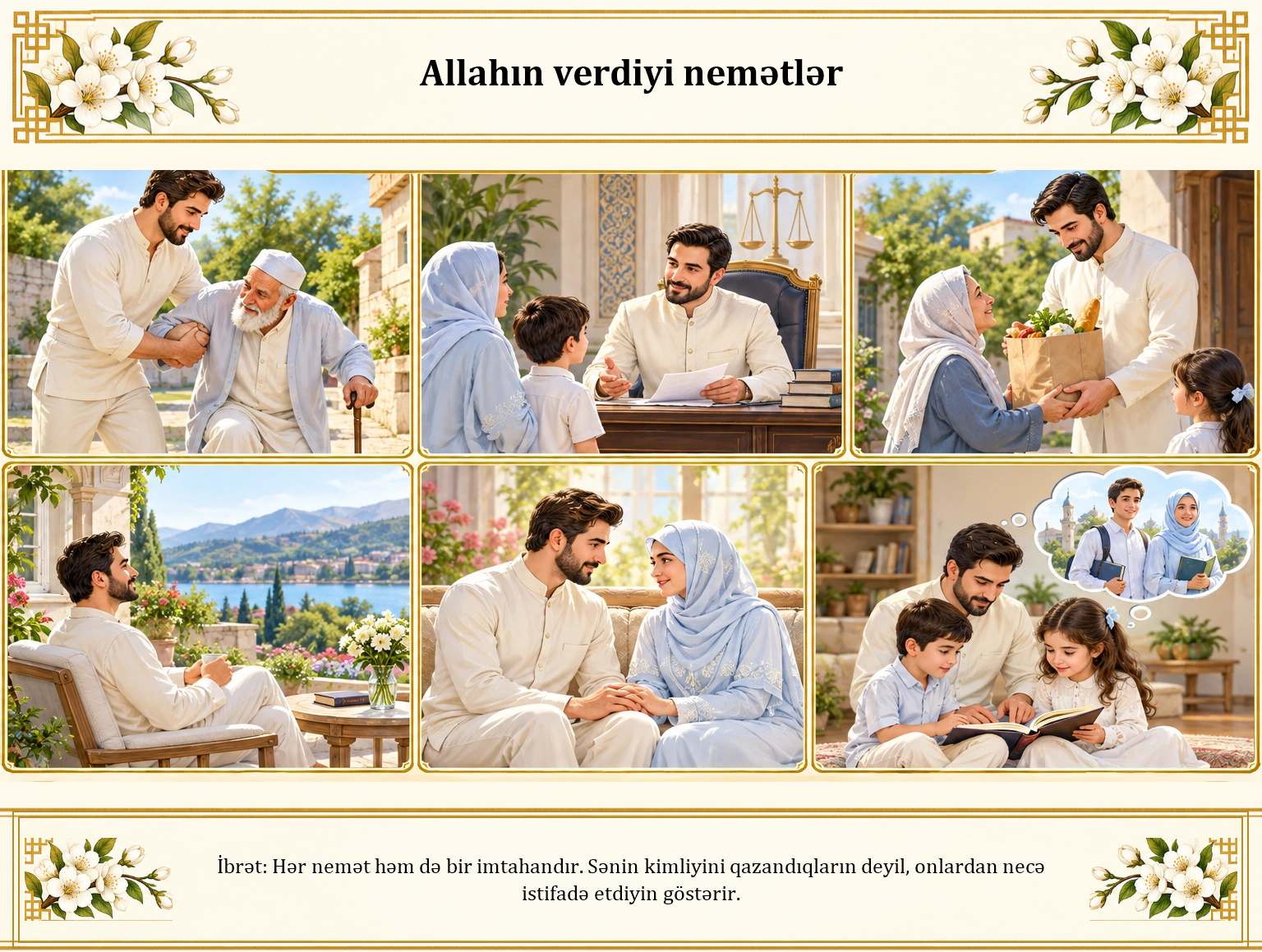 Allahın verdiyi nemətlər illüstrasiyası