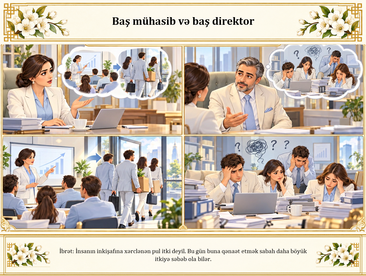 Baş mühasib və baş direktor illüstrasiyası