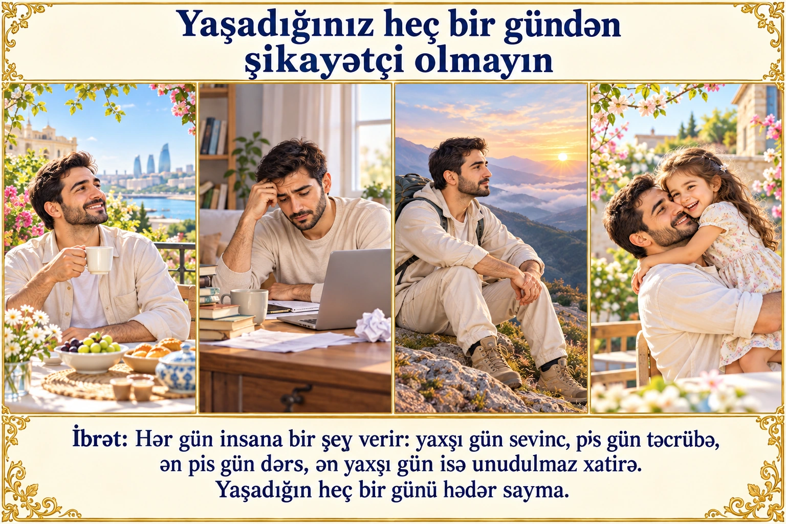 Yaşadığınız heç bir gündən şikayətçi olmayın illüstrasiyası
