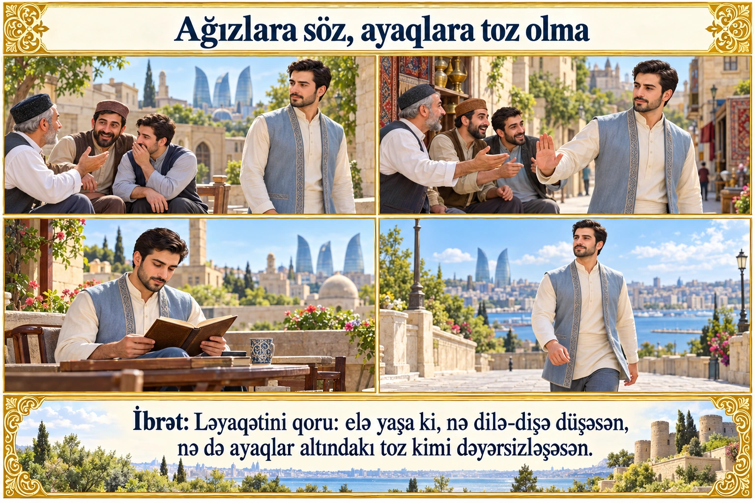 Ağızlara söz, ayaqlara toz olma illüstrasiyası