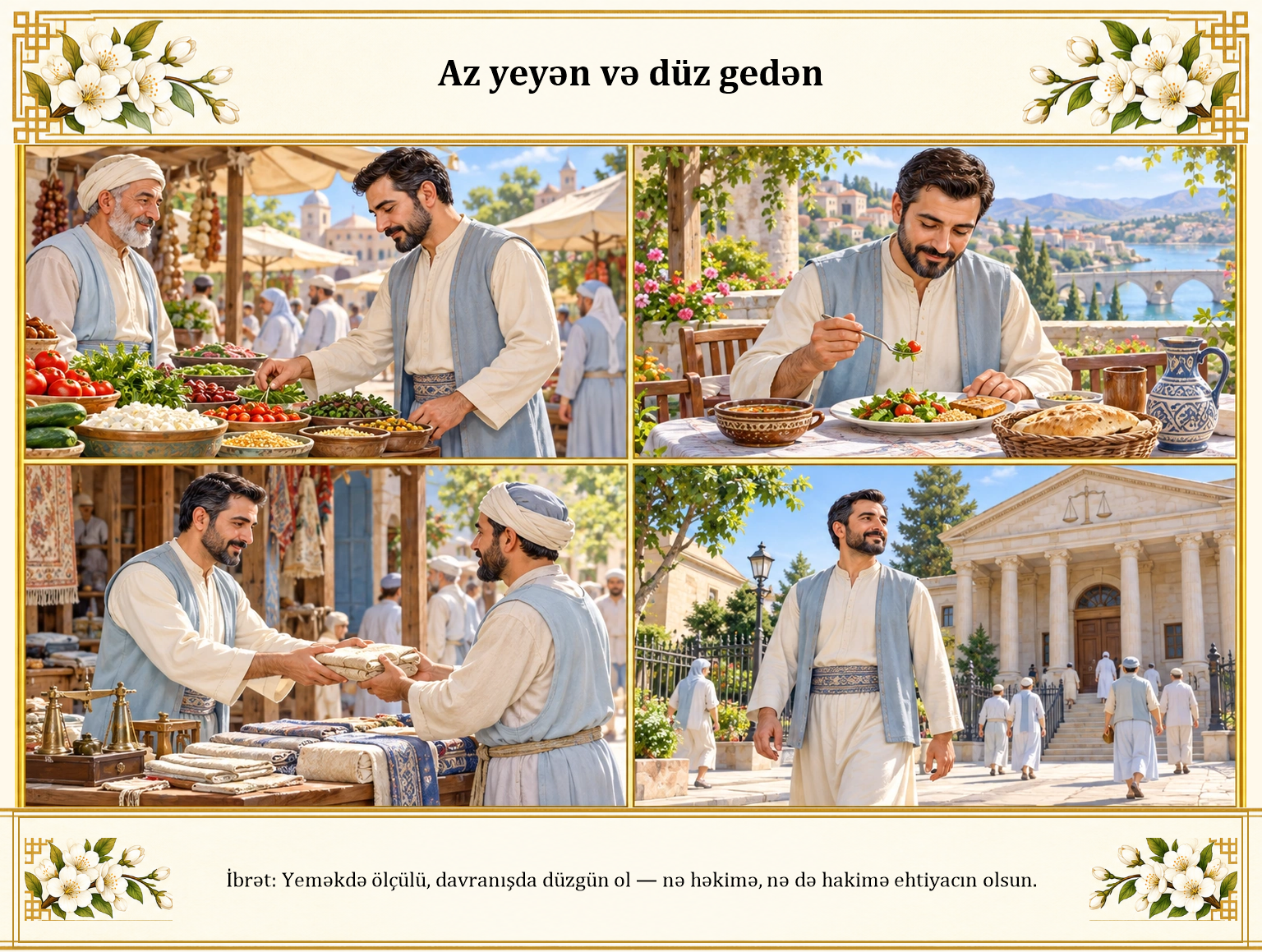 Az yeyən və düz gedən illüstrasiyası