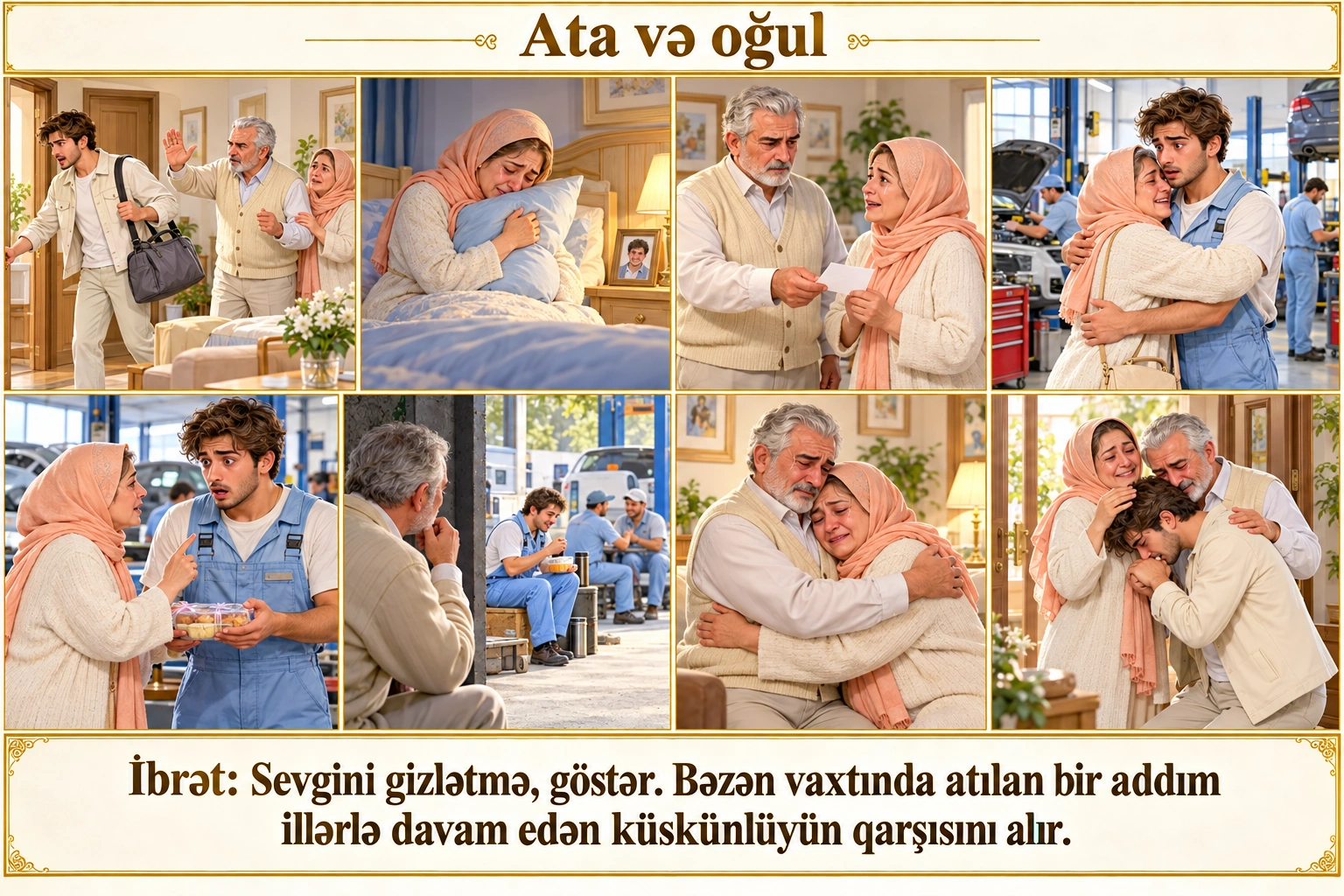 Ata və oğul illüstrasiyası