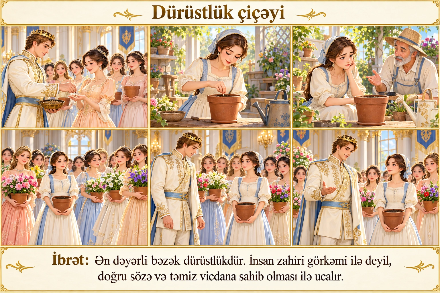 Dürüstlük çiçəyi illüstrasiyası