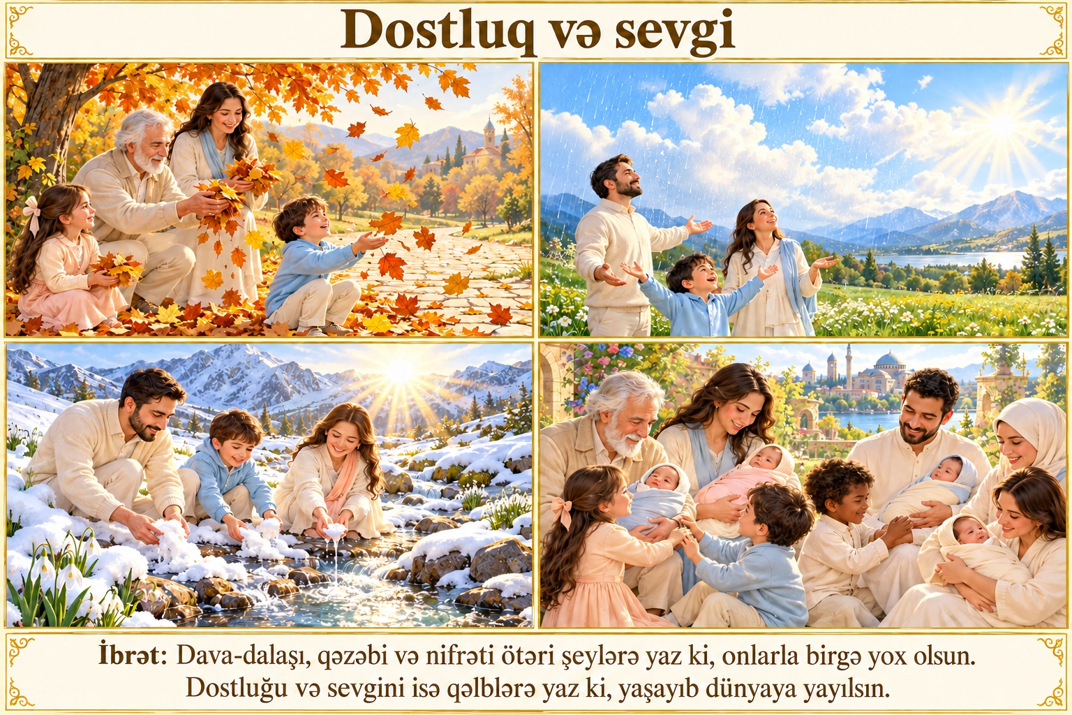 Dostluq və sevgi illüstrasiyası