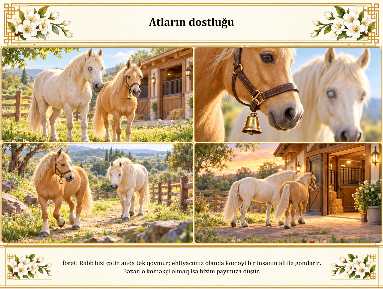 Atların dostluğu illüstrasiyası