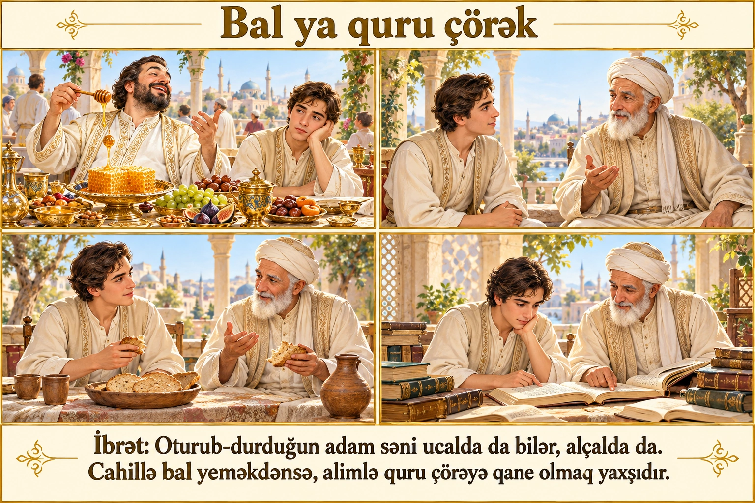 Bal ya quru çörək illüstrasiyası