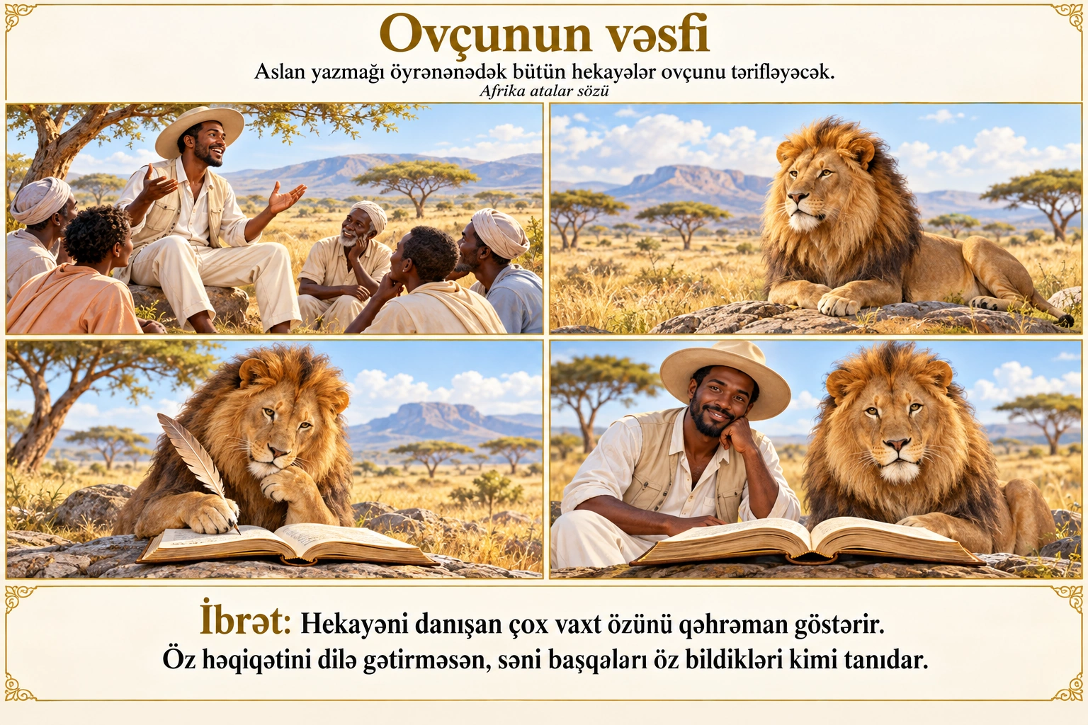 Ovçunun vəsfi illüstrasiyası