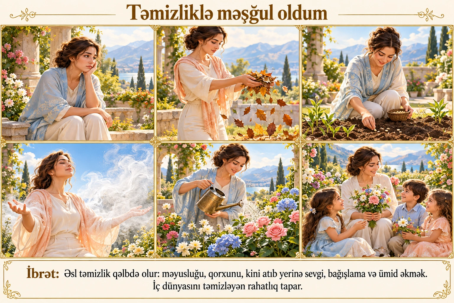 Təmizliklə məşğul oldum illüstrasiyası