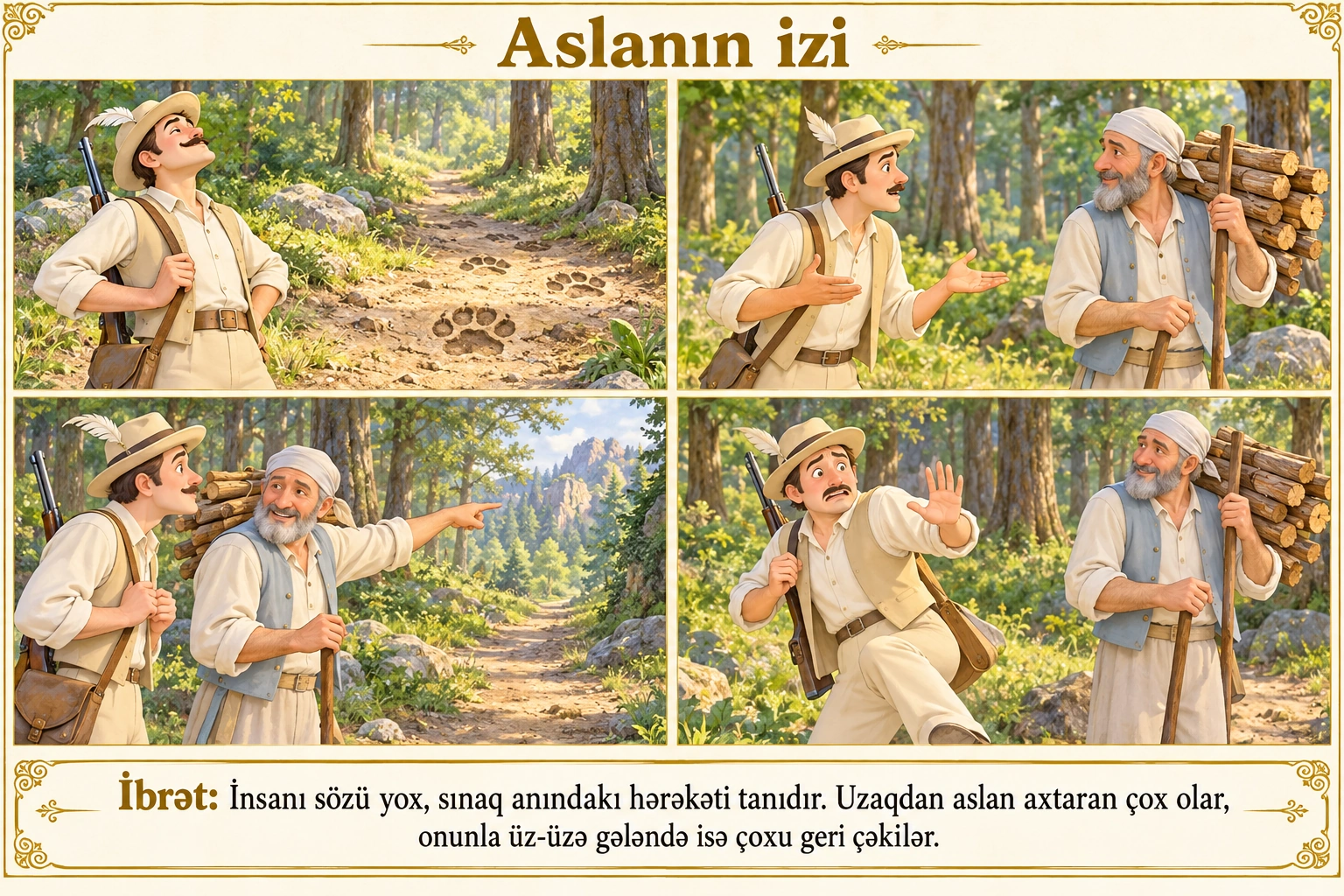 Aslanın izi illüstrasiyası