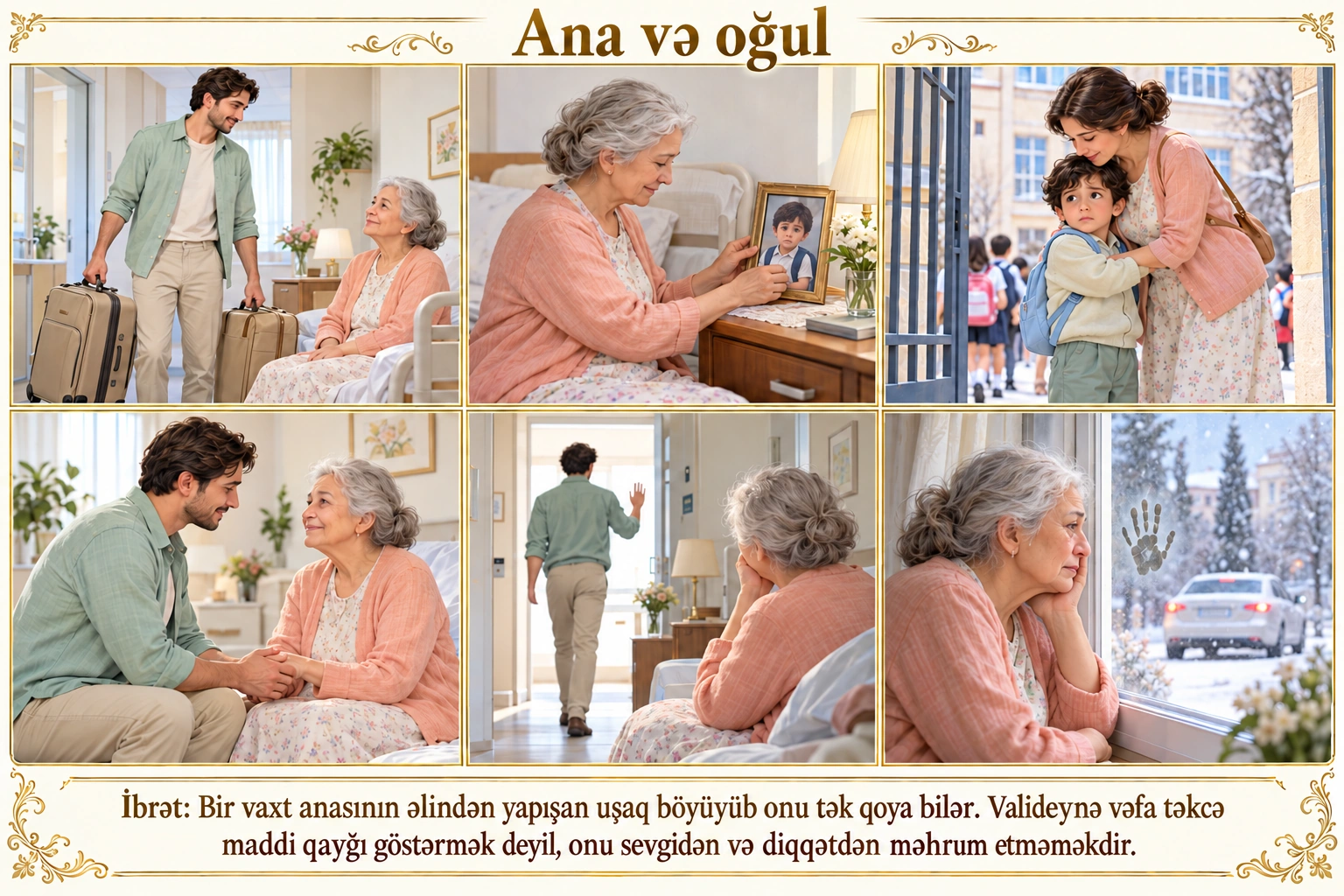 Ana və oğul illüstrasiyası