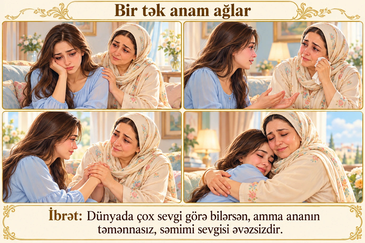 Bir tək anam ağlar illüstrasiyası