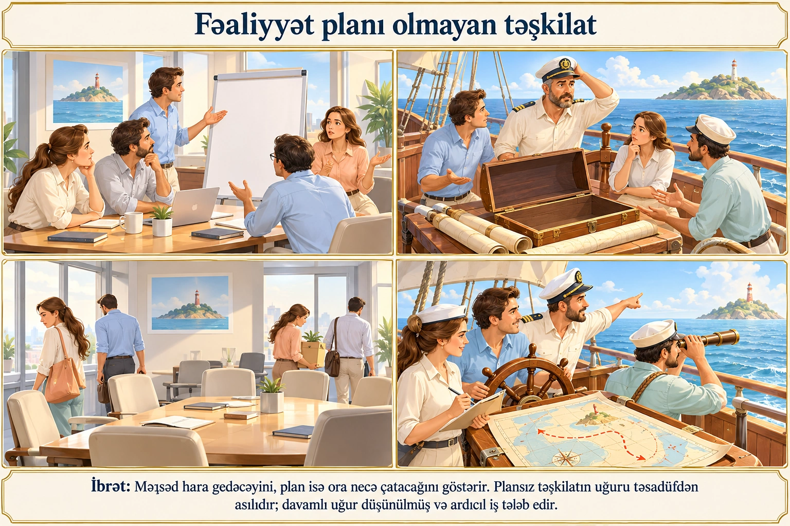 Fəaliyyət planı olmayan təşkilat illüstrasiyası