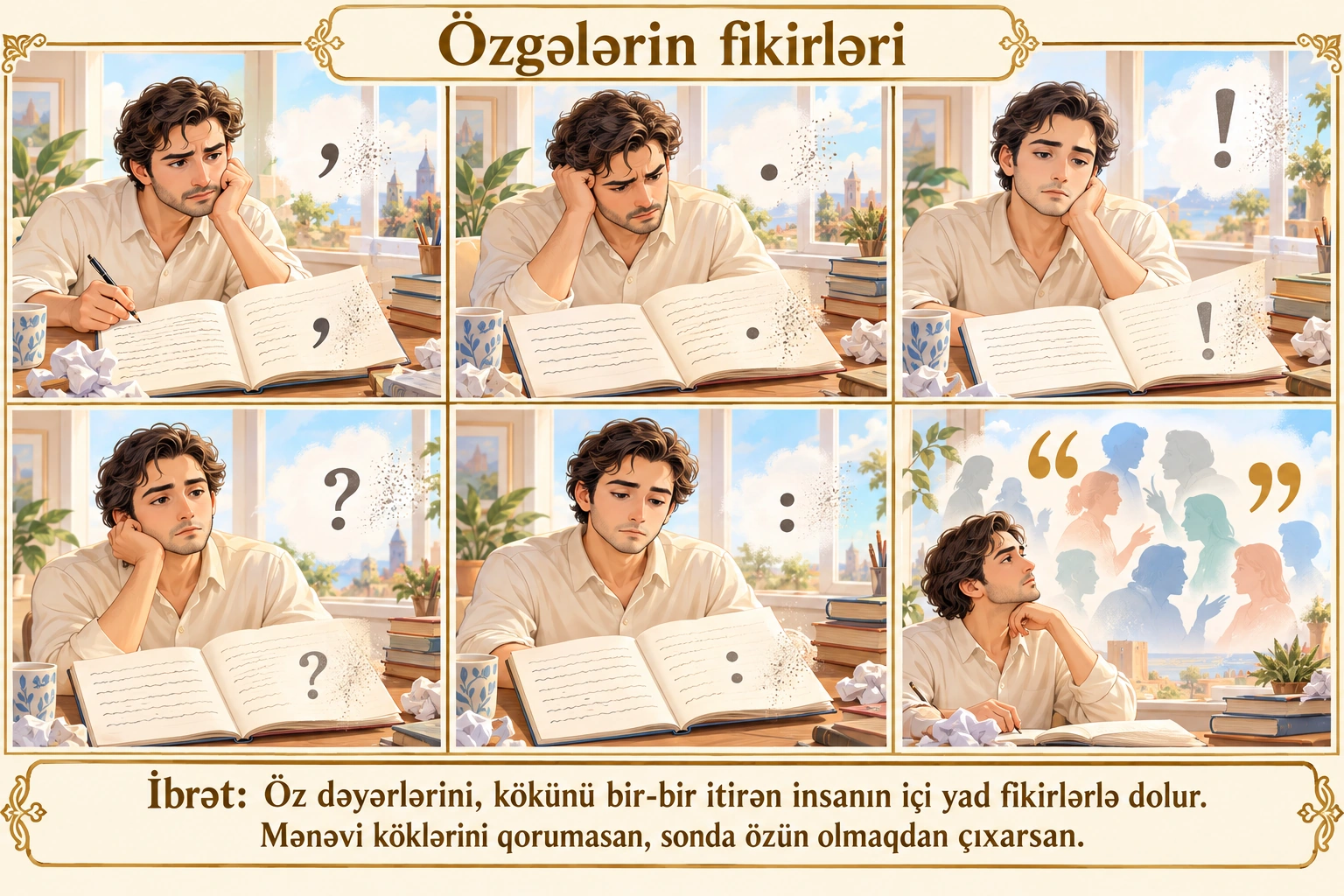 Özgələrin fikirləri illüstrasiyası