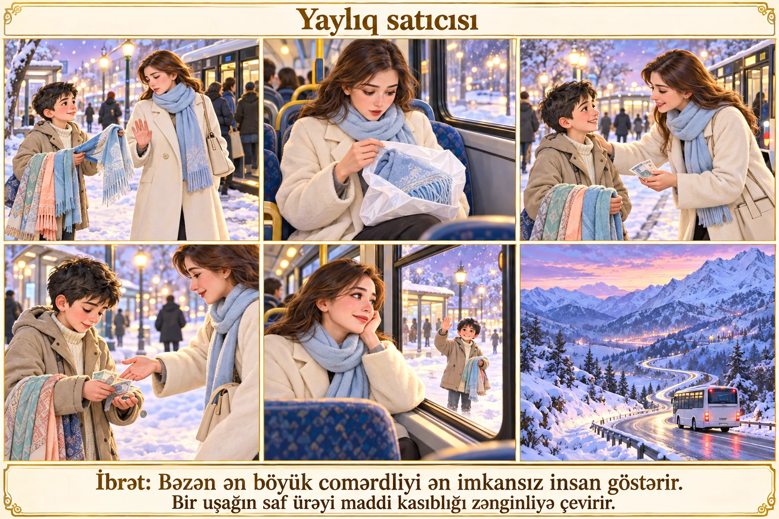 Yaylıq satıcısı illüstrasiyası