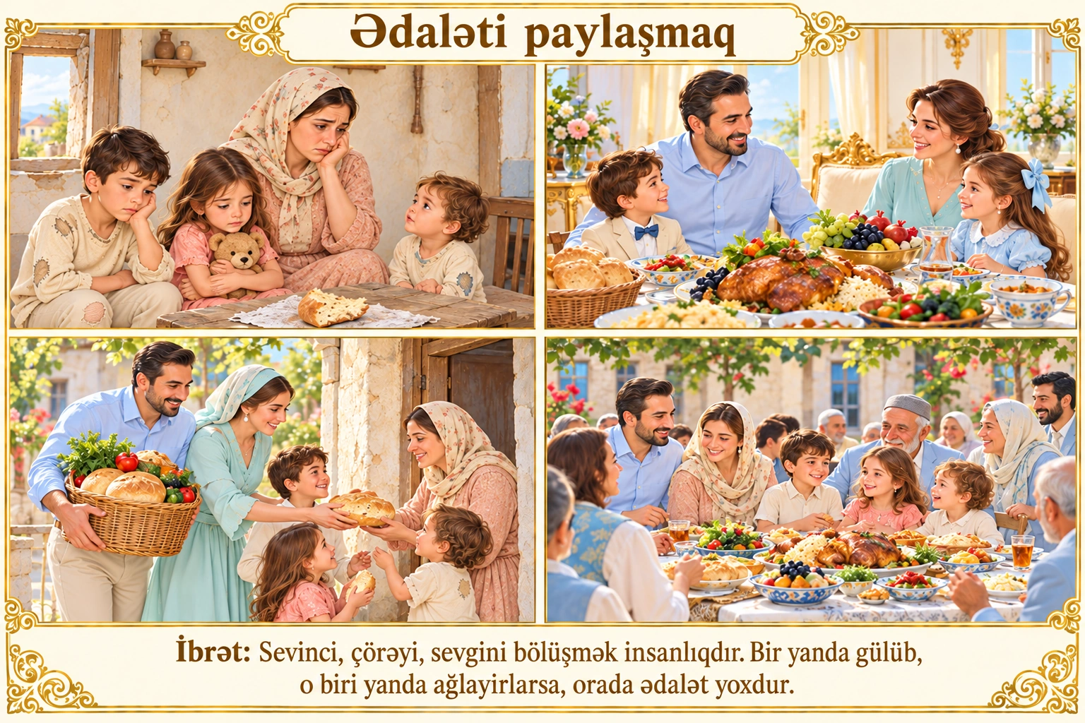 Ədaləti paylaşmaq illüstrasiyası