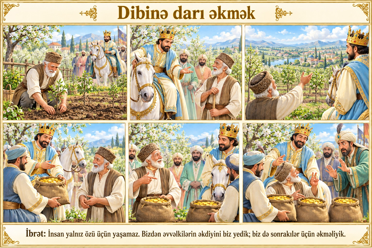 Dibinə darı əkmək illüstrasiyası