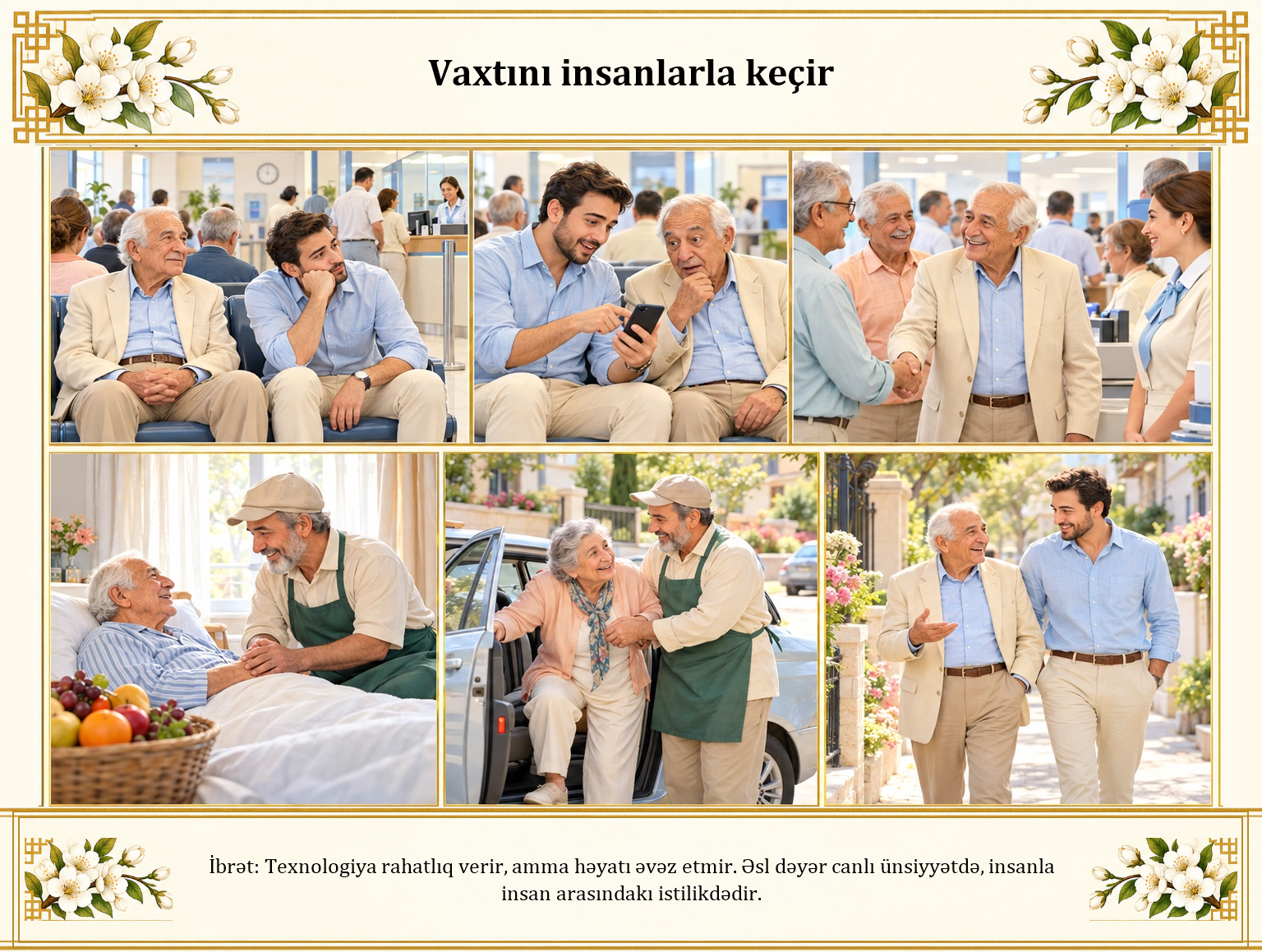 Vaxtını insanlarla keçir illüstrasiyası