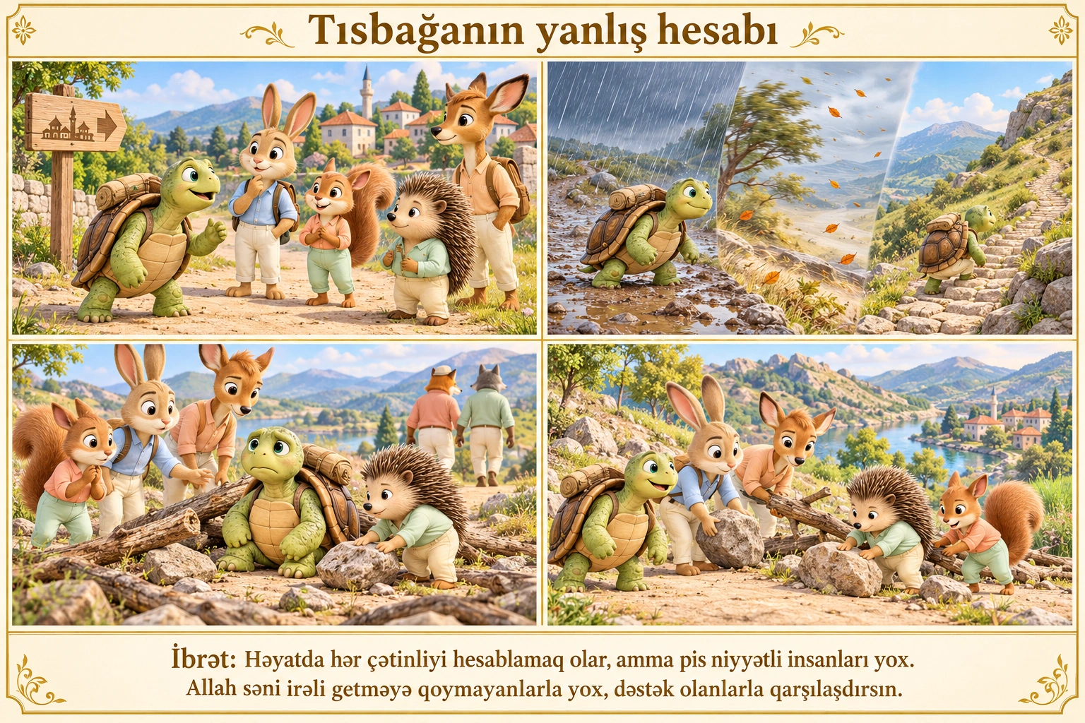 Tısbağanın yanlış hesabı illüstrasiyası
