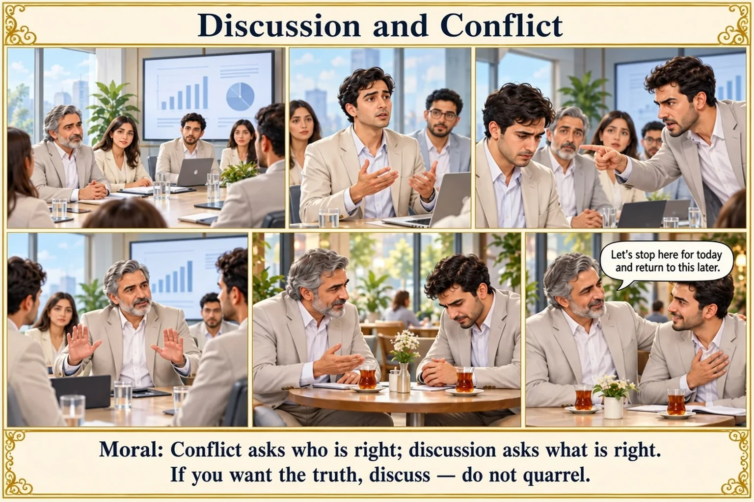 Illustration of Discussion and Conflict