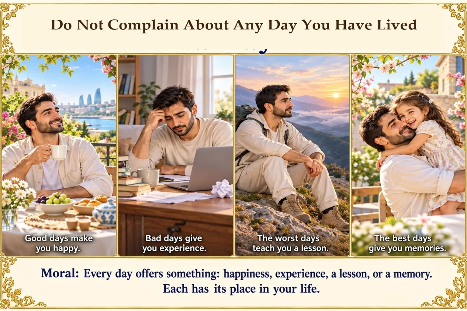 Illustration of Do Not Complain About Any Day You Have Lived