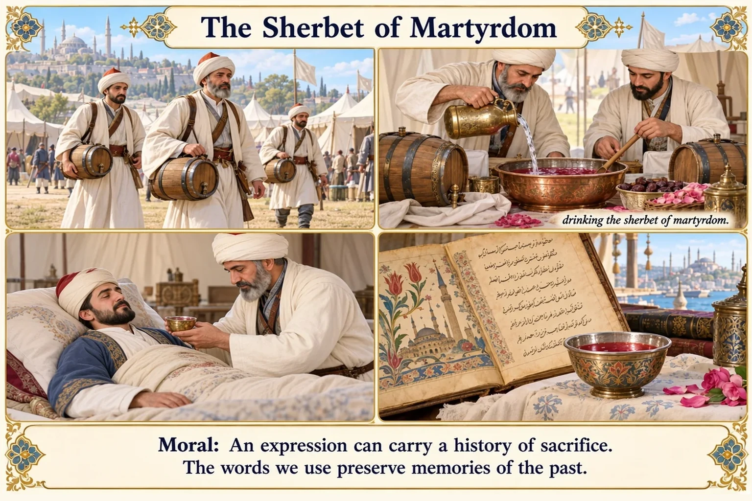 Illustration of Drinking the Sherbet of Martyrdom