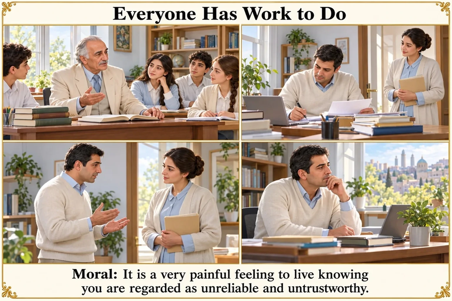 Illustration of Everyone Has Work to Do