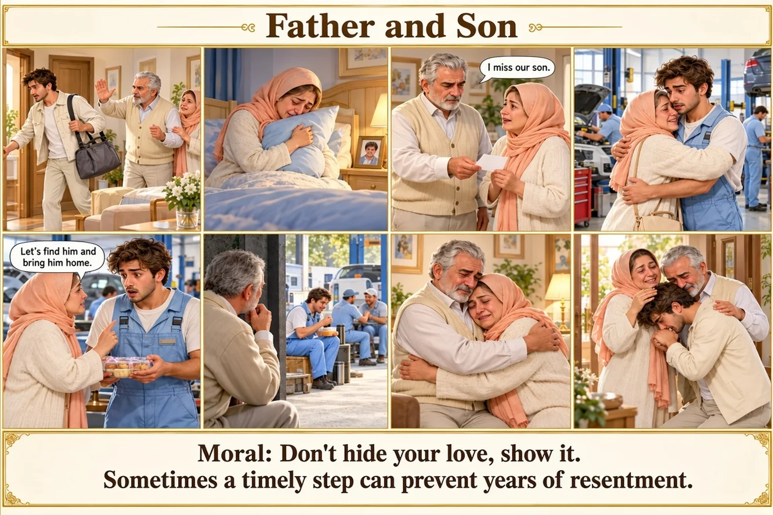 Illustration of Father and Son