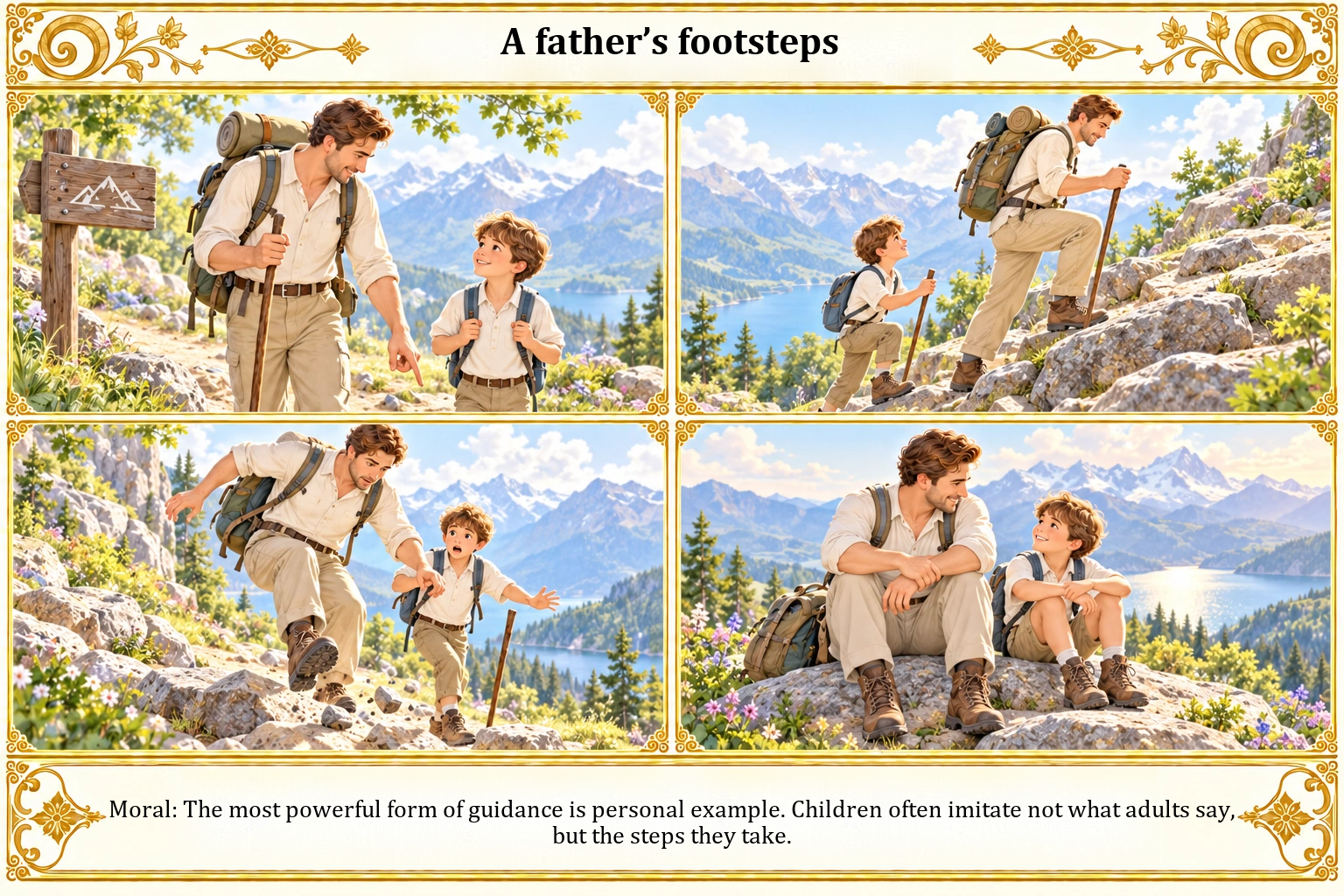 Illustration of A Father’s Footsteps