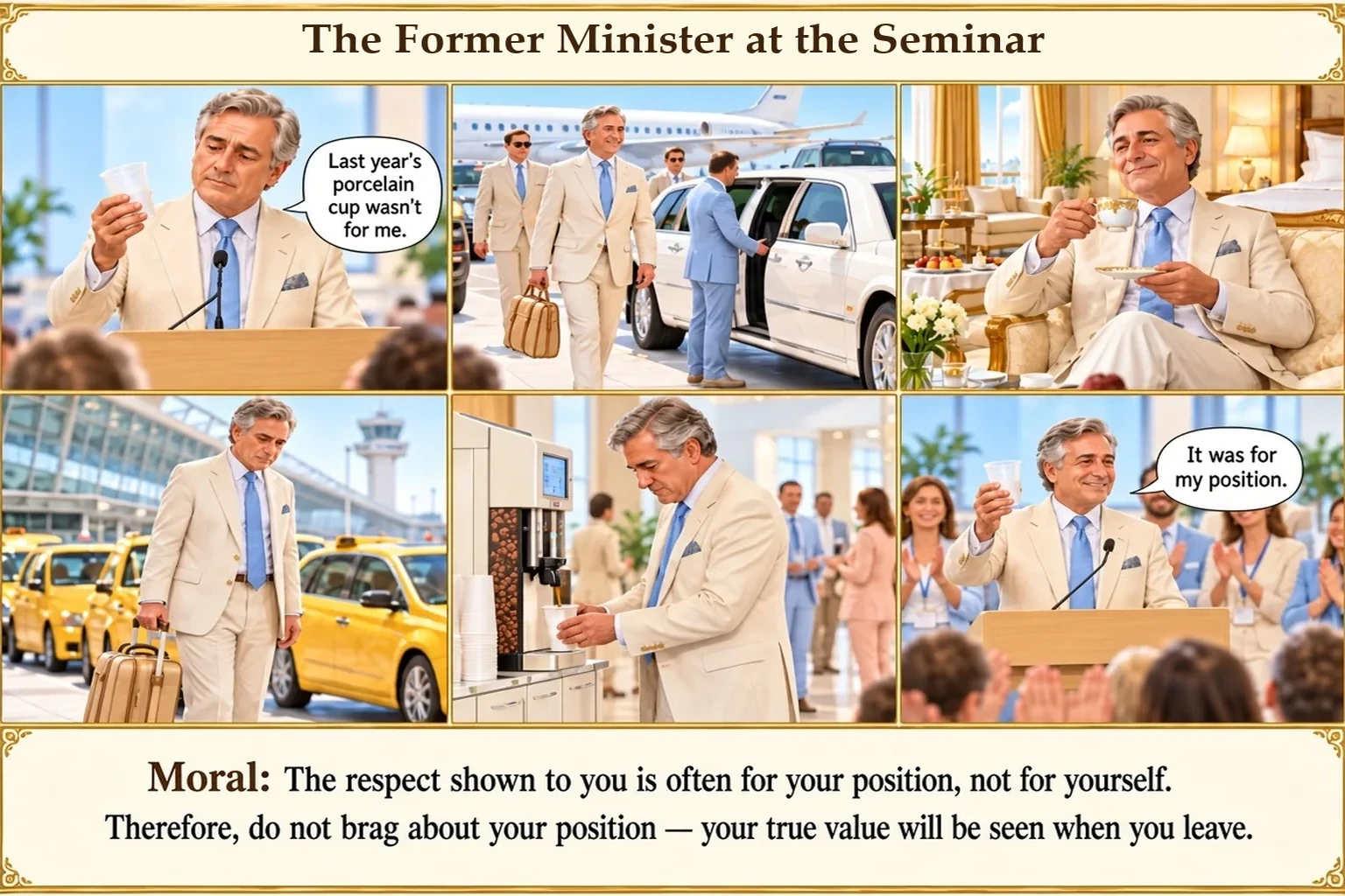 Illustration of The Former Minister at the Seminar