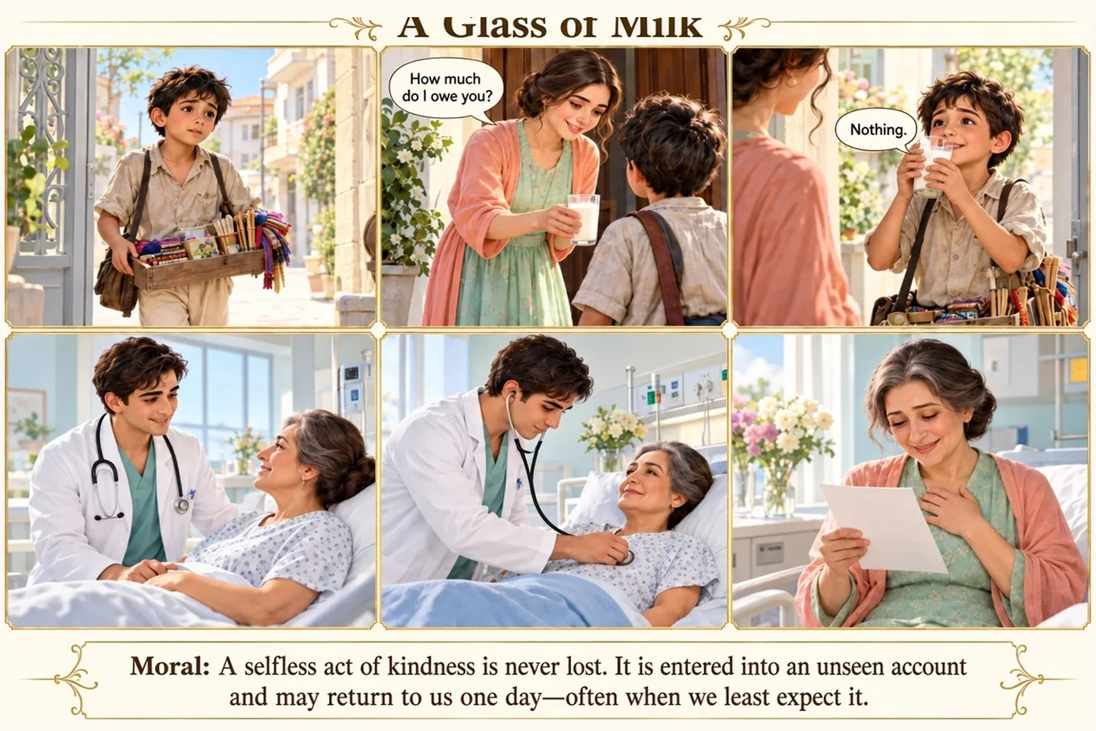 Illustration of A Glass of Milk