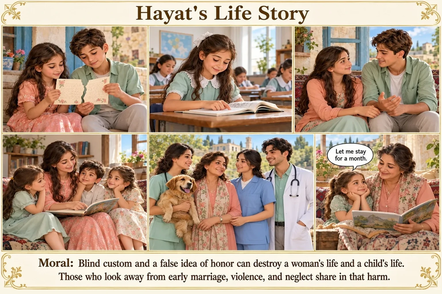 Illustration of Hayat’s Life Story